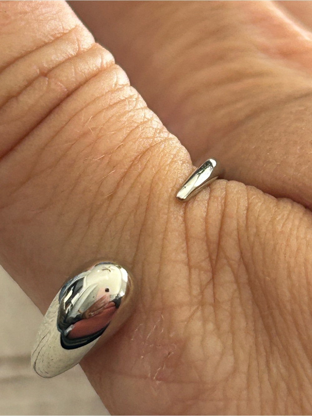 4/$50 tad pole Silver Open-Ended Dome Ring - Silver size 10
